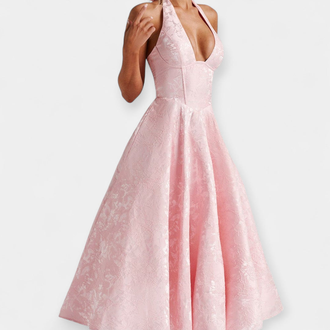 Srednje dužine haljina s otvorenim leđima i krojenjem s korzetom