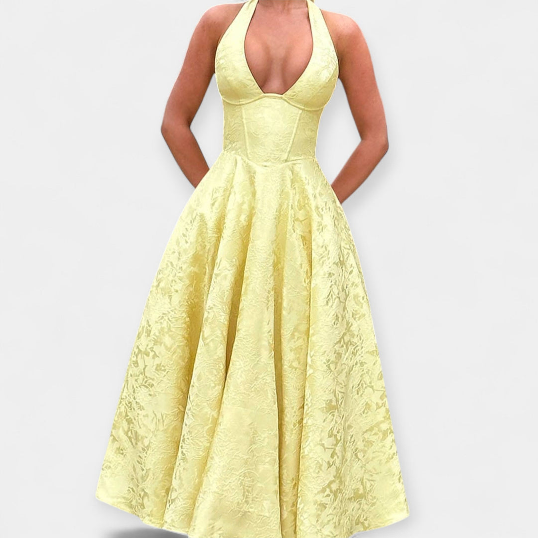 Srednje dužine haljina s otvorenim leđima i krojenjem s korzetom