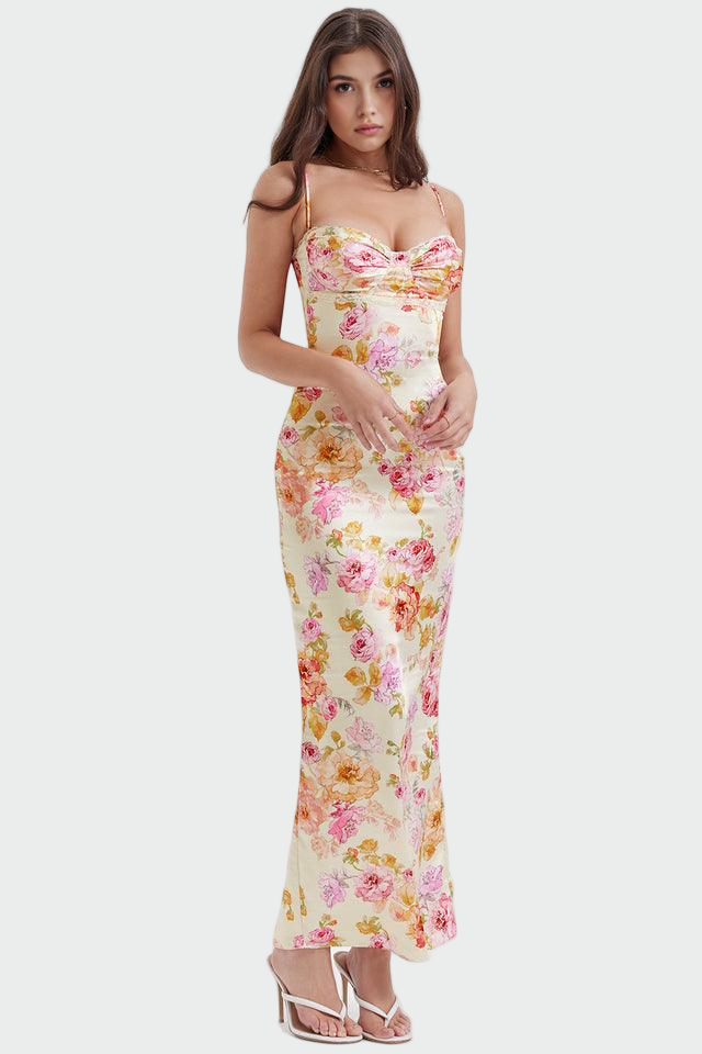 Rozo | Satenska cvjetna haljina