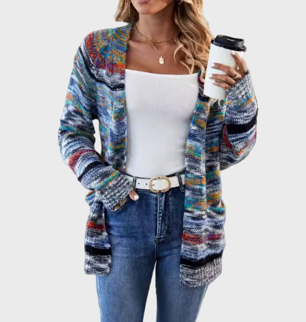 Šarena pletena jakna