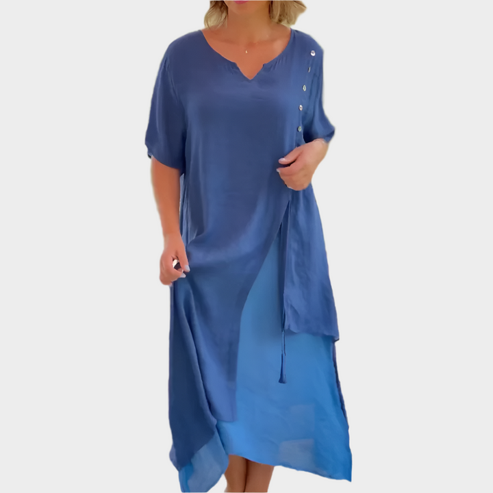 Klasična duga haljina u jednobojnoj nijansi