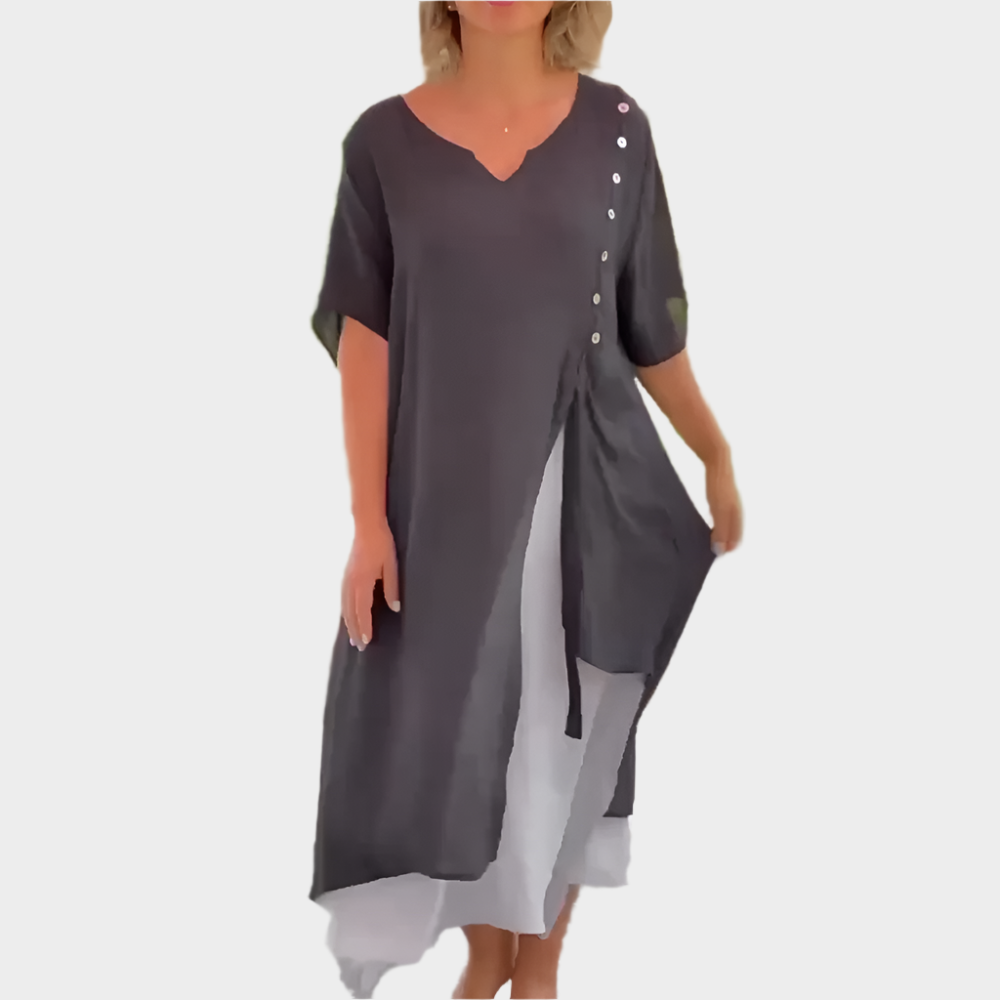 Klasična duga haljina u jednobojnoj nijansi