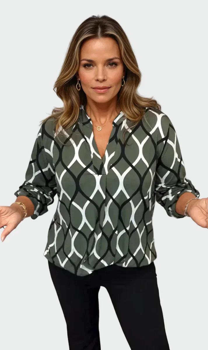 Casual majica s dugim rukavima i elegantnim uzorkom