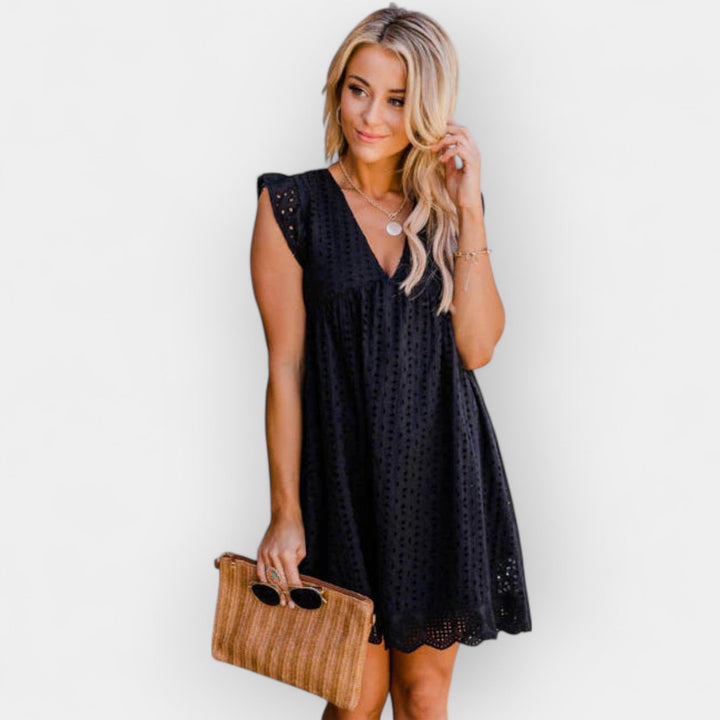 Ljetna haljina s skrivenu šorc i džepovima