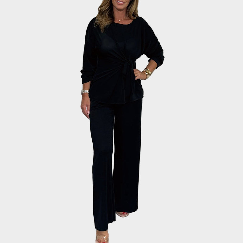 Ženski Mekani Set od 2 Komada s Dugim Rukavima i Udobnim Krojem