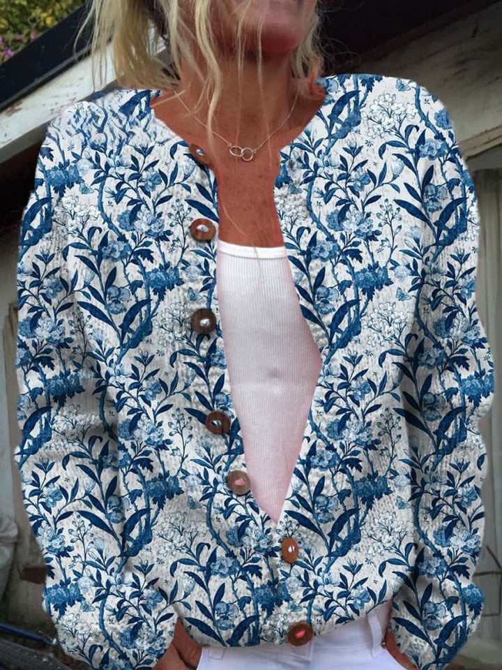 Clara™ | Elegantni kardigan s cvjetnim uzorkom i gumbima